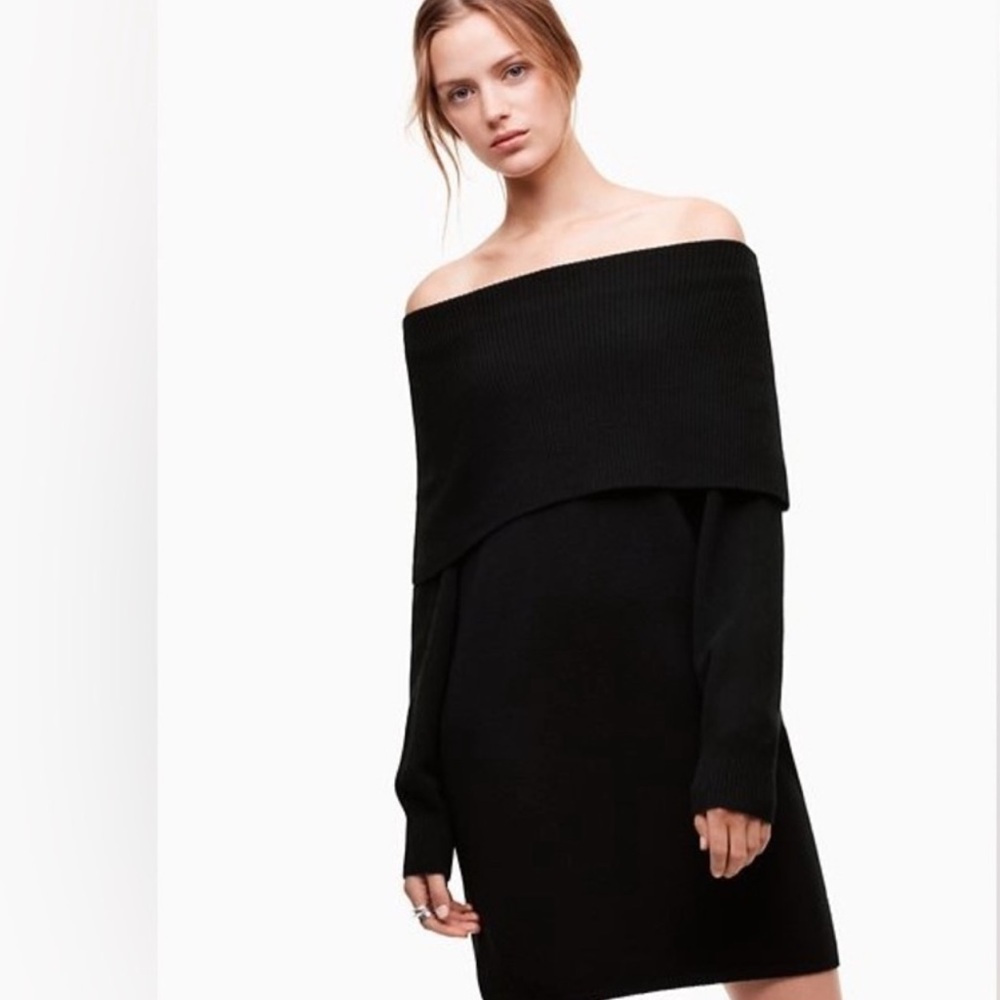 Aritzia Black Off-Shoulder Dress